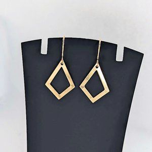 Simple Gold Filled Minimalist Kite Shaped Handmade Dangle Earrings